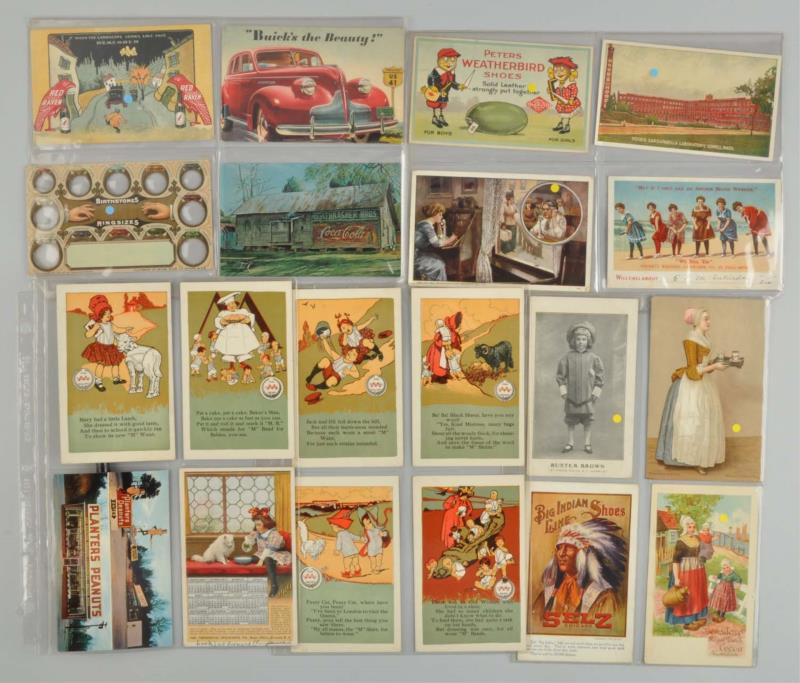 Appraisal: Lot of Advertising Postcards This lot includes postcards advertising such