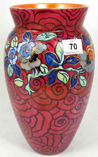 Appraisal: Bursleyware Vase decorated with Various coloured flowers and gold embellished