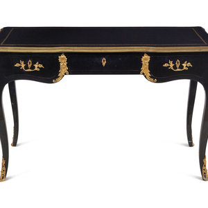 Appraisal: A Louis XV Style Gilt Metal Mounted Ebonized Bureau Plat