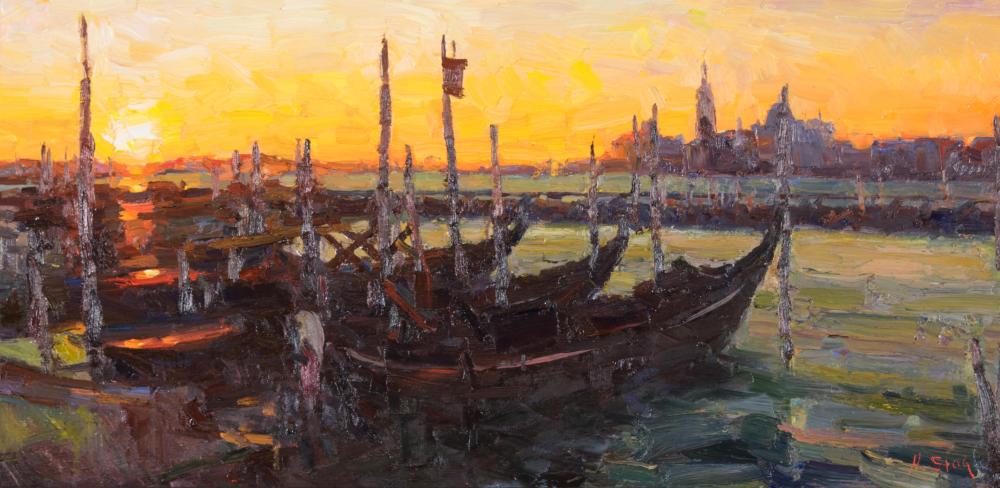 Appraisal: NICK STOQ United States st century oil on board Venice