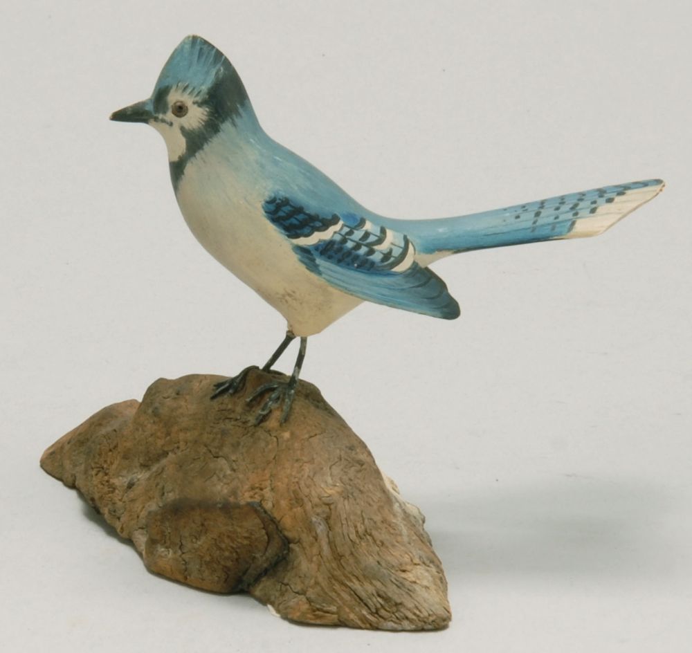 Appraisal: MINIATURE BLUE JAY By Robert Morse of Ellsworth Maine Glass