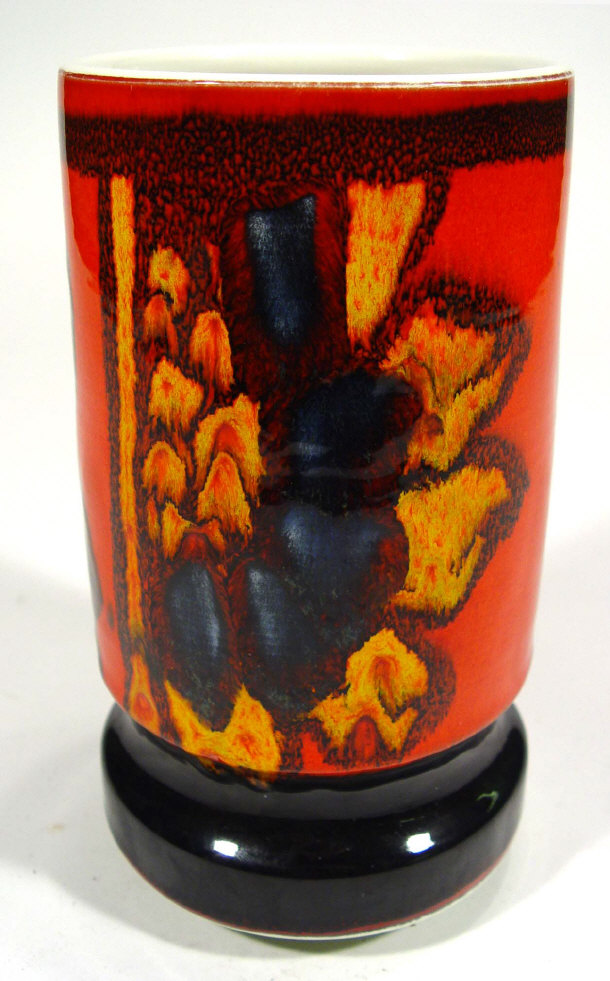 Appraisal: Poole pottery Delphis vase decorated with an abstract glaze factory