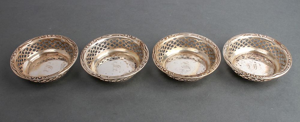 Appraisal: Gorham Sterling Silver Pierced Nut Trays Set of Set of