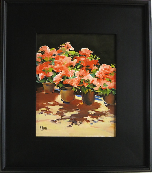 Appraisal: MARIE MARTIN OIL ON CANVAS California Oregon born Azaleas Image