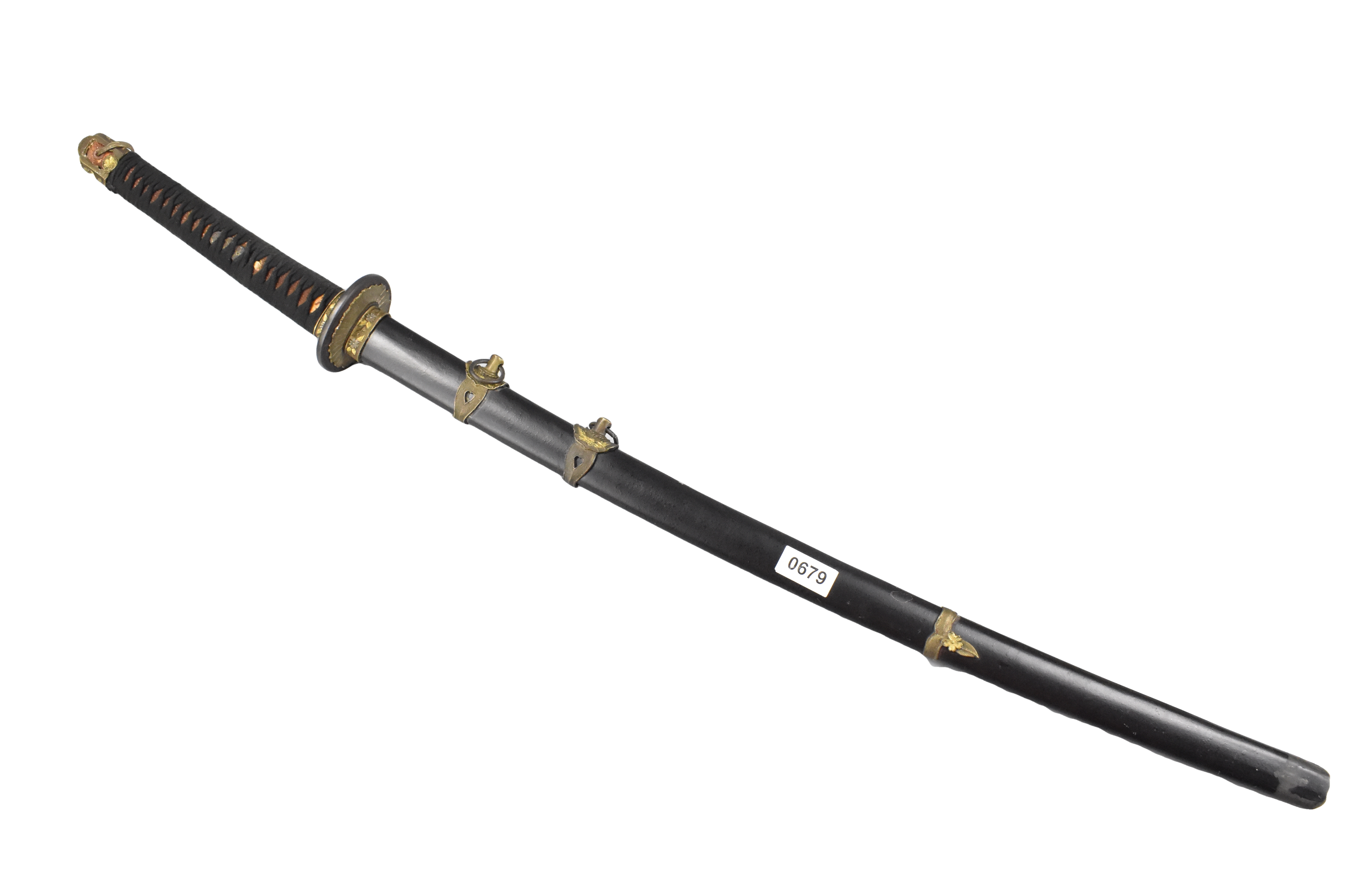 Appraisal: A Japanese samurai sword Forged from folded steel with metal