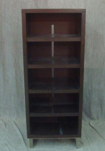 Appraisal: Midcentury Black Open Front Bookcase on Metal Legs Dimensions x