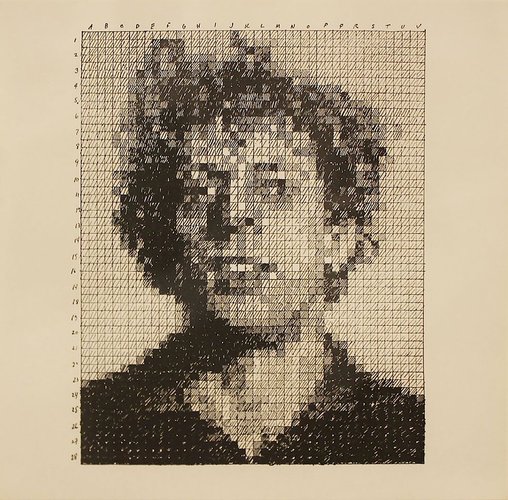 Appraisal: CHUCK CLOSE Phil Rubber stamp print From the Rubber Stamp