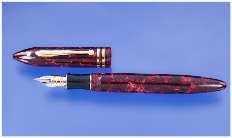 Appraisal: Sheaffer Lifetime Balance Replica In Burgundy Marble Cartridge converter Medium