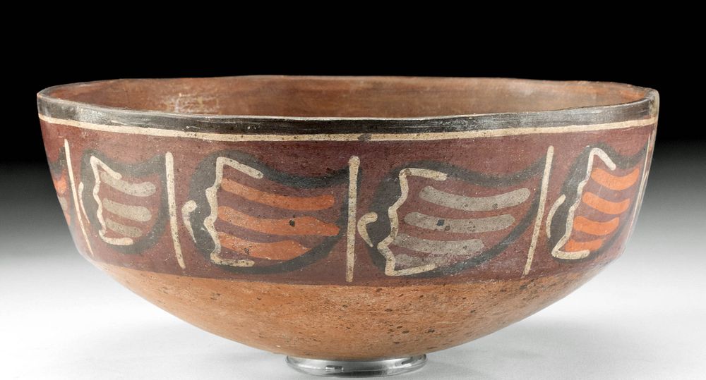 Appraisal: Nazca Polychrome Pottery Bowl w Peppers Pre-Columbian South Coast Peru