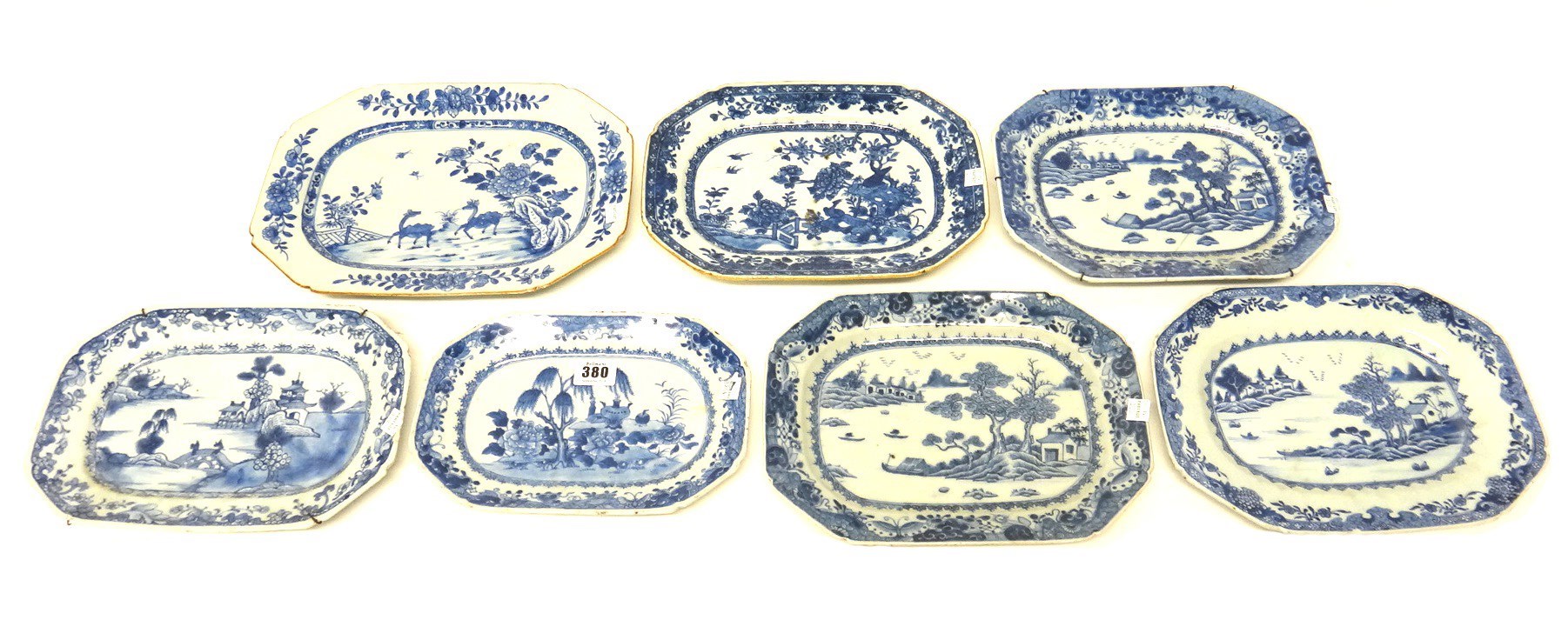 Appraisal: A group of seven Chinese blue and white export canted