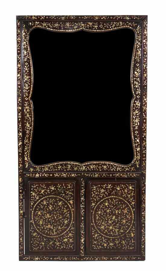 Appraisal: A Chinese Mother-of-Pearl Inlaid Mirror of rectangular form having a