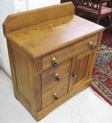 Appraisal: VICTORIAN COMMODE American late th century of ash construction with