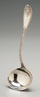 Appraisal: Georgia coin silver ladle oval handle with acanthus leaf decoration