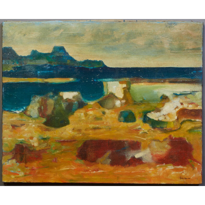 Appraisal: James Ness Abstract Landscape oil on canvas signed and dated