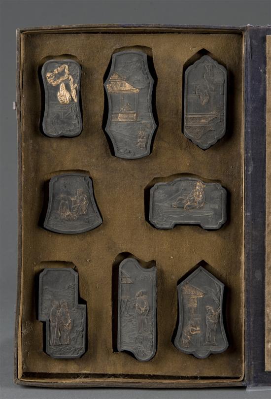 Appraisal: Set of Chinese ink blocks and case th century Set