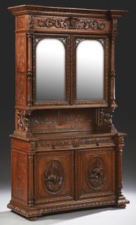 Appraisal: French Henri II Carved Oak Buffet a Deux Corps French