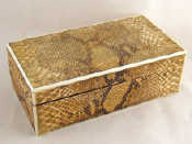 Appraisal: An Art Deco lizard skin and ivory mounted box circa