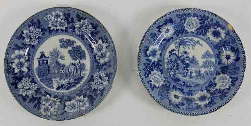 Appraisal: A Rogers blue and white plate transfer printed Oriental figures