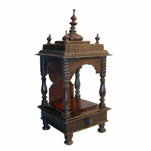 Appraisal: An Indian Hindu Rosewood Pooja Mandir Shrine th century having