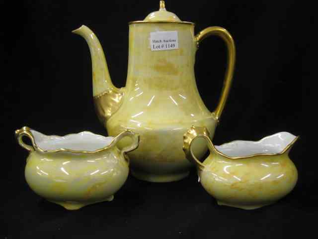 Appraisal: Austria Lusterware Porcelain Coffee Set includes pot creamer sugar yellow