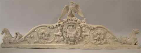 Appraisal: ITALIAN STONE LINTEL ARCHITECTURAL ELEMENT centrally carved with a royal