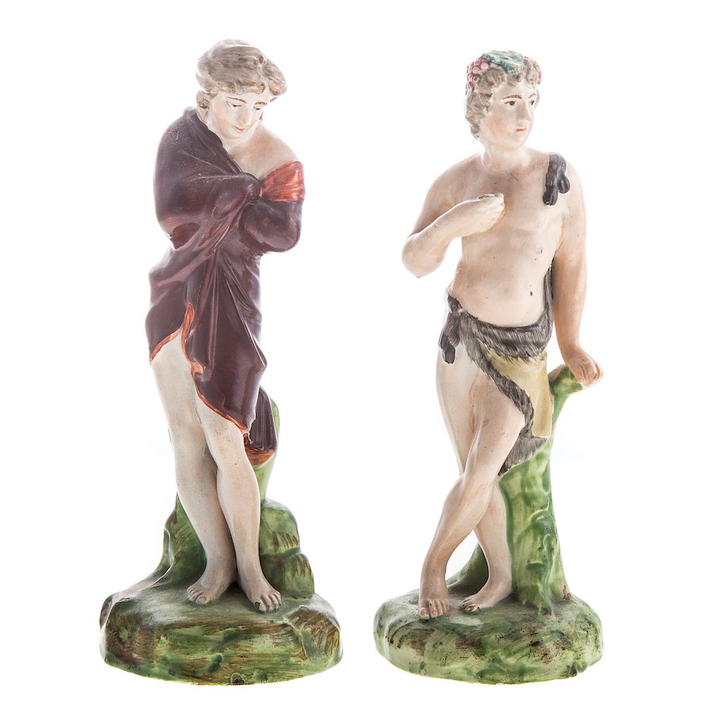 Appraisal: Two Staffordshire Figures of Seasons late th century probably Woods