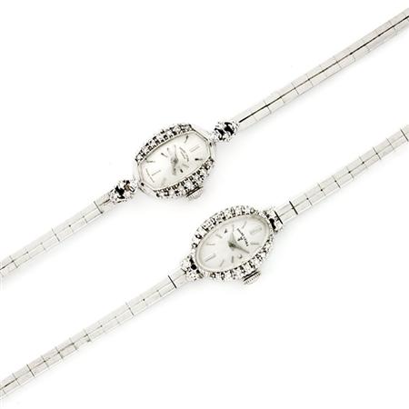 Appraisal: Two White Gold and Diamond Wristwatches Estimate -