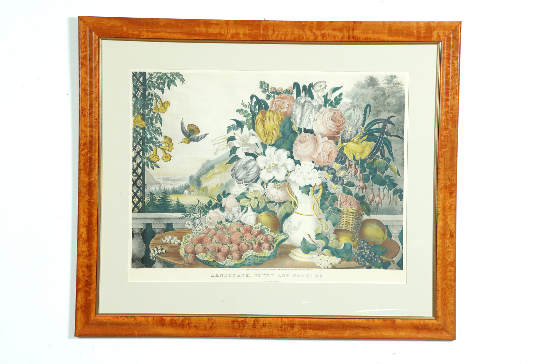 Appraisal: LANDSCAPE FRUIT AND FLOWERS COLLOTYPE AFTER CURRIER IVES New York