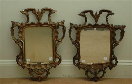 Appraisal: Pair of Gilt Rococo-Style Mirrors