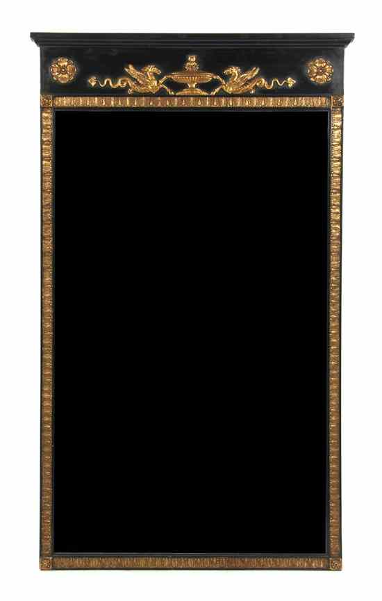 Appraisal: An Empire Gilt Bronze Mounted Pier Mirror having a molded