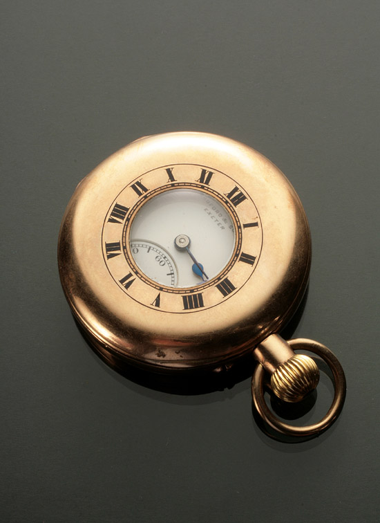 Appraisal: Gentleman's -Karat Yellow-Gold Manual-Wind Half Hunting Case Pocket Watch William