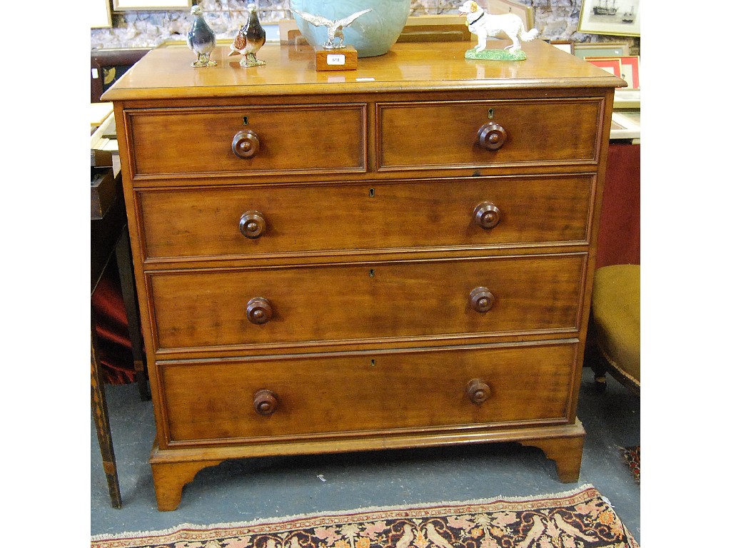 Appraisal: A late th century mahogany chest of two short over