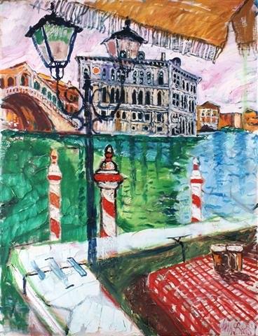 Appraisal: JOHN BRATBY - - Venetian scene from the Grand Canal