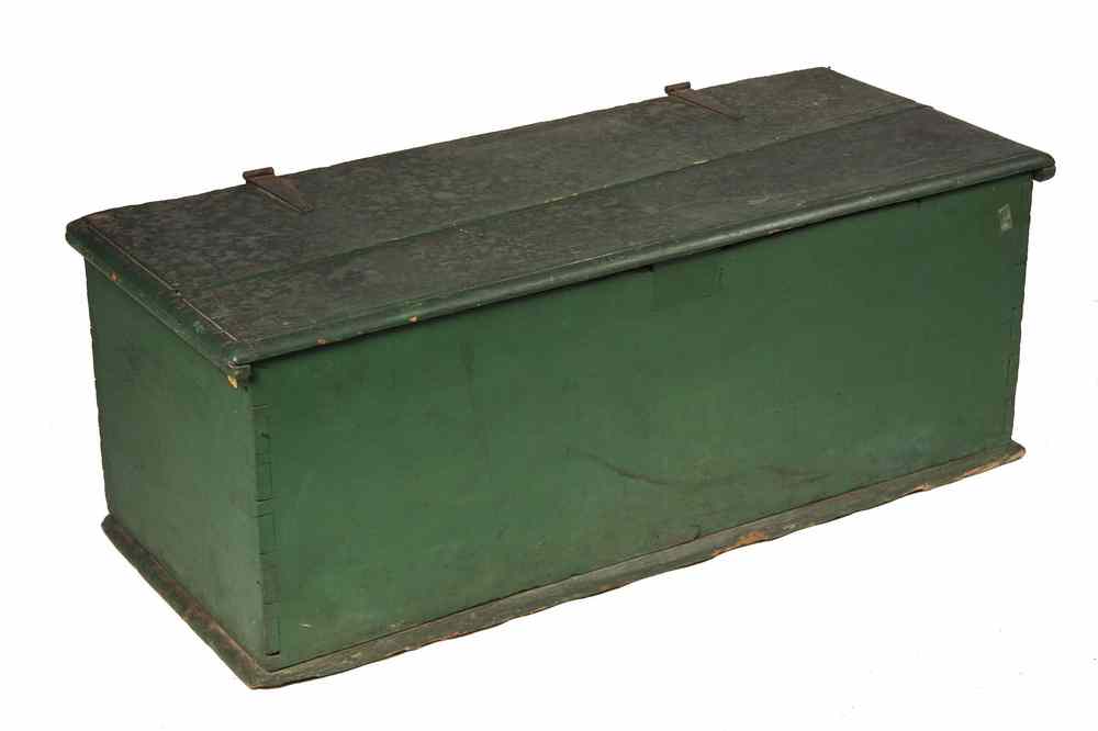 Appraisal: SEA CHEST IN GREEN PAINT - th c Maine Sea