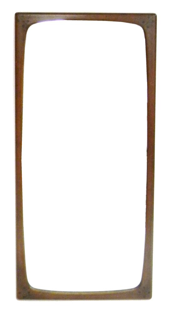 Appraisal: Mid-Century Danish teak wall mirror oblong with rounded corners black