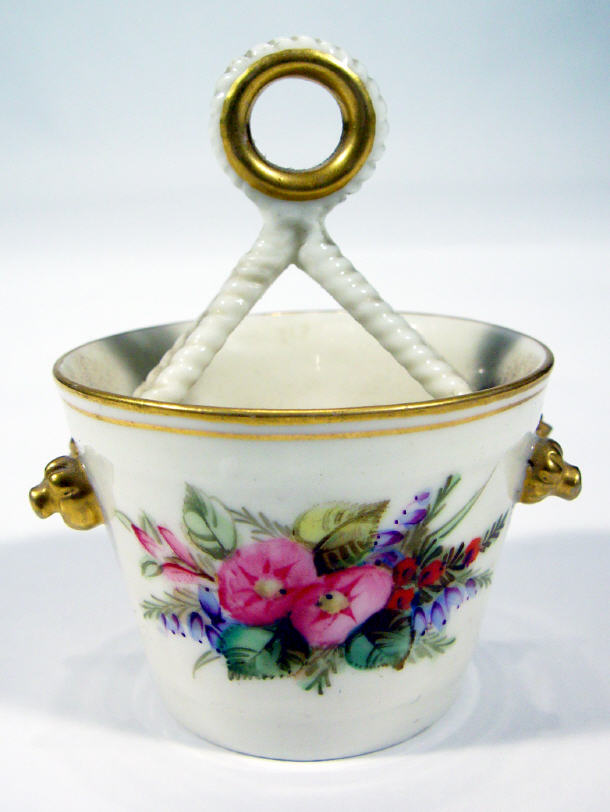 Appraisal: Royal Worcester porcelain basket with rope twist design handle hand