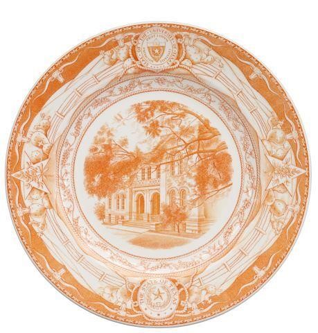 Appraisal: Wedgwood commemorative University of Texas plate burnt orange on a