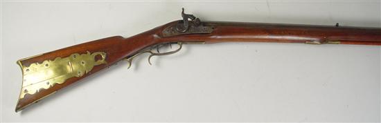 Appraisal: Percussion Kentucky Style Rifle With heavy barrel Walnut stock with