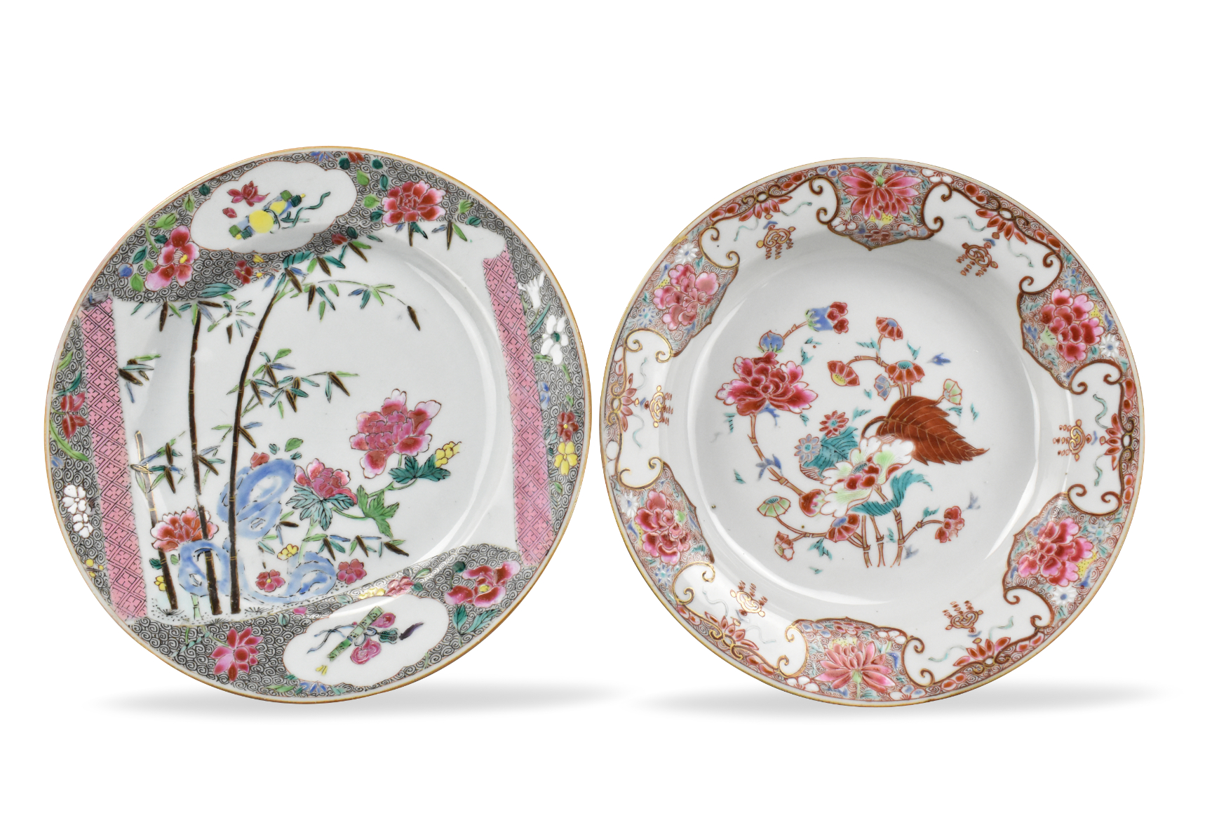 Appraisal: Two Chinee famille rose plates dating from the Yongzheng period