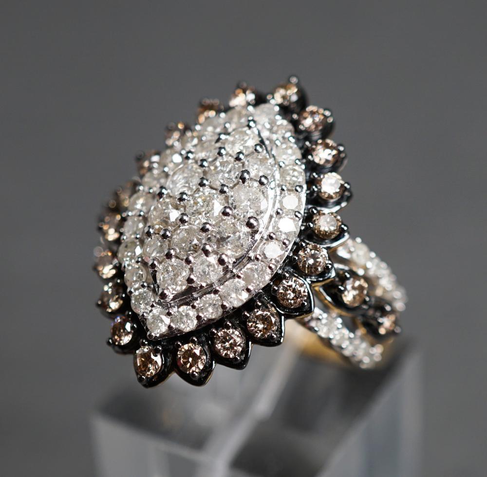 Appraisal: -Karat Yellow-Gold Diamond and Champagne Diamond Ring gross dwt Size