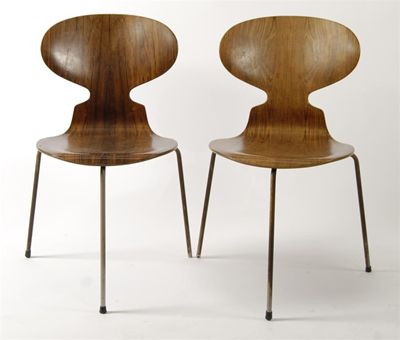 Appraisal: A pair of Fritz Hansen Ant chairs model no designed