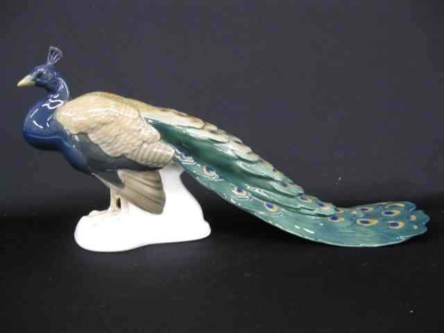 Appraisal: Bing Grondahl Porcelain Figurine of a Peacock '' long ''