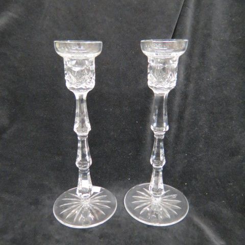 Appraisal: Pair of Waterford Cut Crystal Candlesticks tall signed excellent