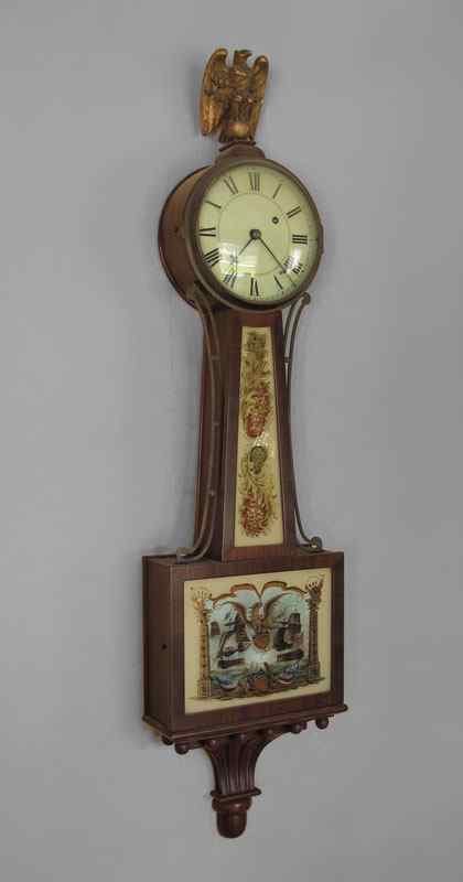 Appraisal: PERRY'S VICTORY REVERSE PAINTED BANJO CLOCK th century production cast