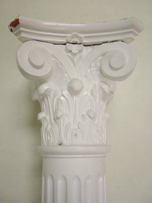 Appraisal: A pair of white painted columns th century with Composite