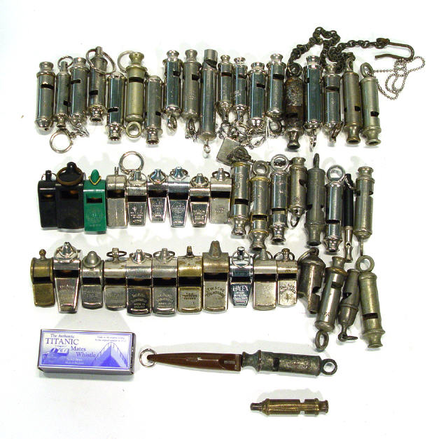 Appraisal: Extensive collection of mixed whistles some military GPO ARP a