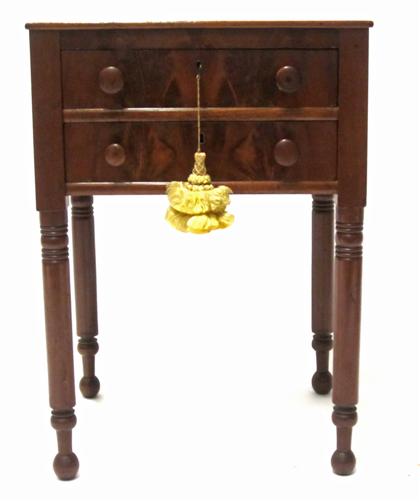 Appraisal: Federal cherry and mahogany work stand th century