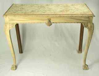 Appraisal: A George I style limed oak table having a tapestry