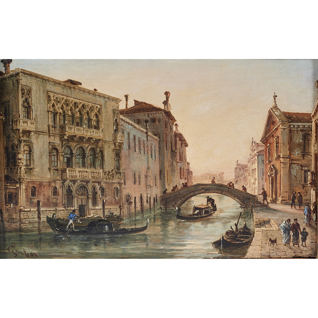 Appraisal: Giovanni Grubacs Italian - Venice oil on board signed lower