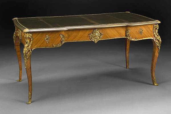 Appraisal: A Louis XV style gilt bronze mounted bureau plat th